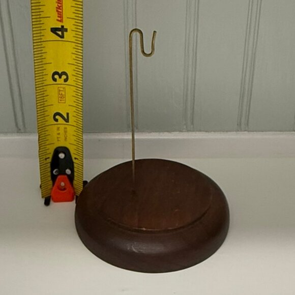 VINTAGE Clear Glass Dome With Display Hook and Wood Base - Picture 5 of 7